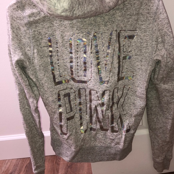 PINK Grey zip-up - Picture 2 of 2